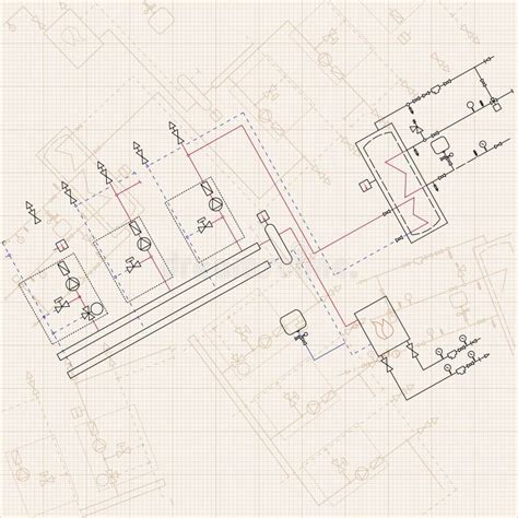 Boiler Engineering Drawing for Installation. Water Heater Vector ...