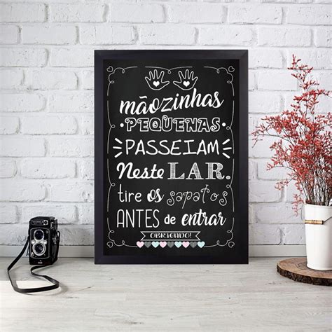 Quadro Moldura A4 Decorativa Frase Mãozinhas Pequenas no Elo7