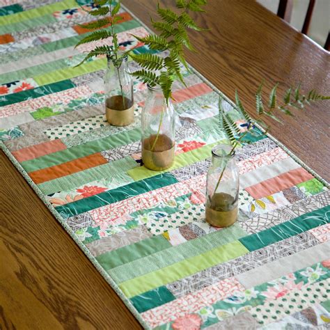 Modern Table Runners Quilted Jelly Roll Table Runner Free Pattern