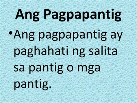 pagpapantig