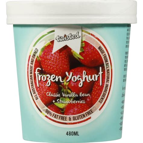 Twisted Frozen Yoghurt Strawberry And Vanilla 450ml Tub Woolworths