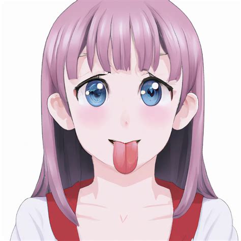 Anime Key Visual Cute Girl Sticking Tongue Out Eye OpenArt