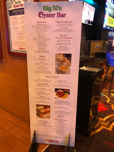 Menu At Big Al S Oyster Bar Las Vegas W Tropicana Ave