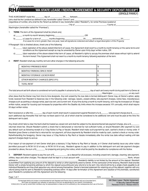 Free Fillable Washington Lease Agreement ⇒ PDF Templates