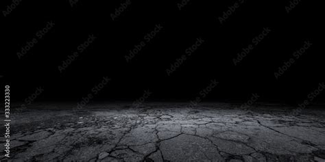 Cracked Stone Floor Concrete Background Black Empty Scene Stock Photo | Adobe Stock