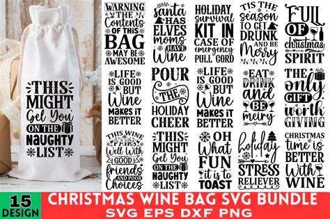 Christmas Wine Bag Svg Bundle Graphic By Digital Art12 · Creative Fabrica