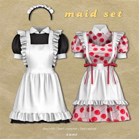 Maid Set Preview Euno Sims Sims 4 Clothing Sims 4 Dresses Sims 4