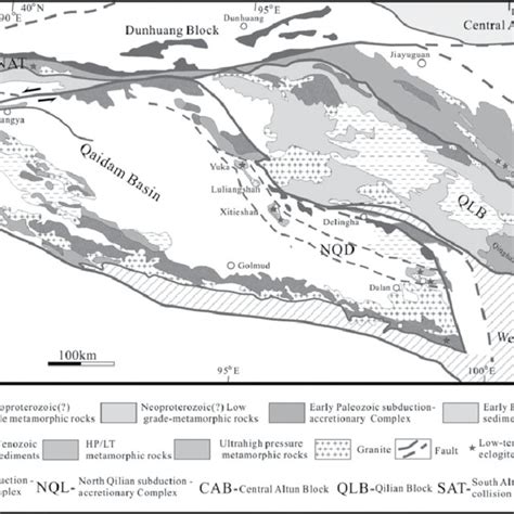 Geologic Sketch Map Showing The Geological Setting Of The Qilian