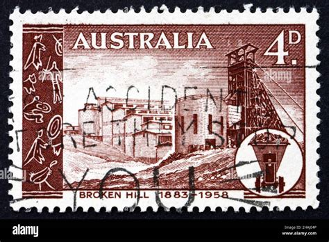 Australia Circa 1958 A Stamp Printed In The Australia Shows Broken