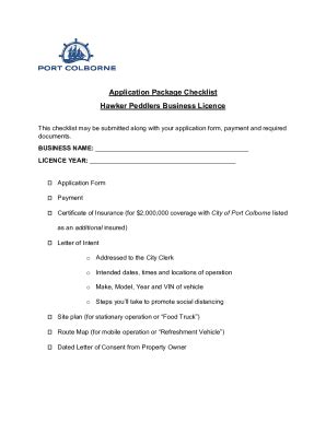 Fillable Online Hawkers And Peddlers Business Licence Application Form