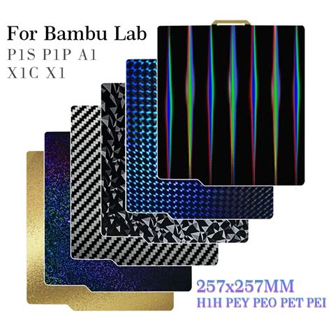 257x257mm For Bambu Lab P1S Build Plate A1 X1C Pei Texture H1H PEY Peo