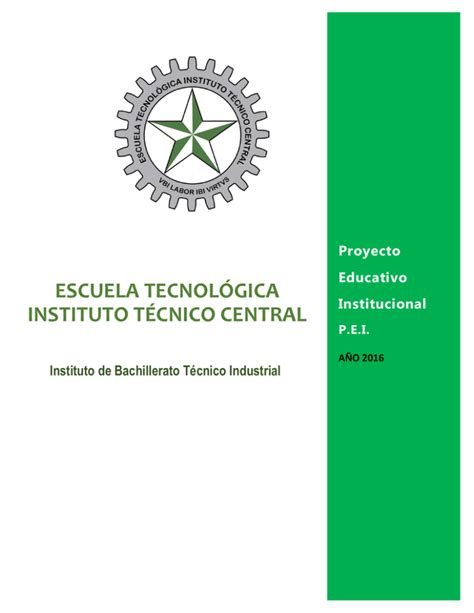 ESCUELA TECNOLÓGICA INSTITUTO TÉCNICO CENTRAL