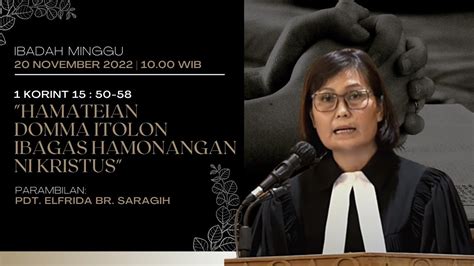 LIVE Ibadah Minggu 20 November 2022 Pdt Elfrida Saragih YouTube