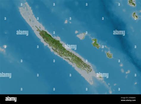 Extended Area Of New Caledonia Satellite Imagery 3d Rendering Stock