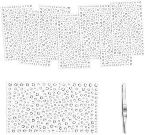 Sheets Self Adhesive Bling Clear Rhinestone Stickers Pcs Acrylic