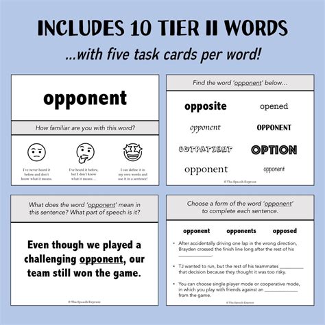 Vocabulary In Context Strategy Based Task Cards The Speech Express