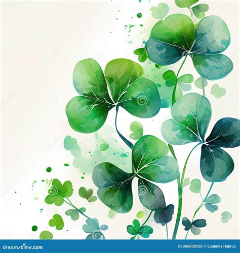 St Patrick S Day Four Leaf Clover Leaf Pattern Stock Illustration