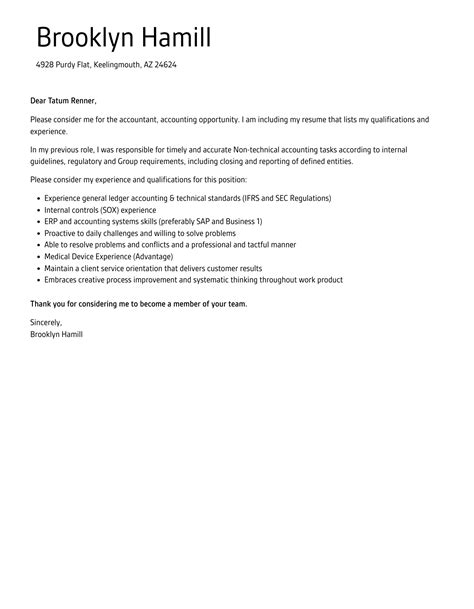 Accountant Accounting Cover Letter Velvet Jobs