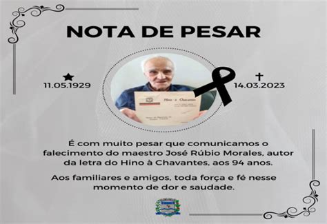 Notícia Luto Oficial Prefeitura Municipal De Chavantes