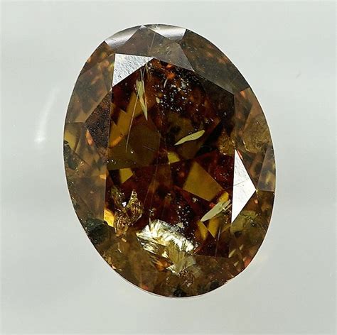 Diamond 1 51 Ct Oval Natural Fancy Deep Brownish Catawiki