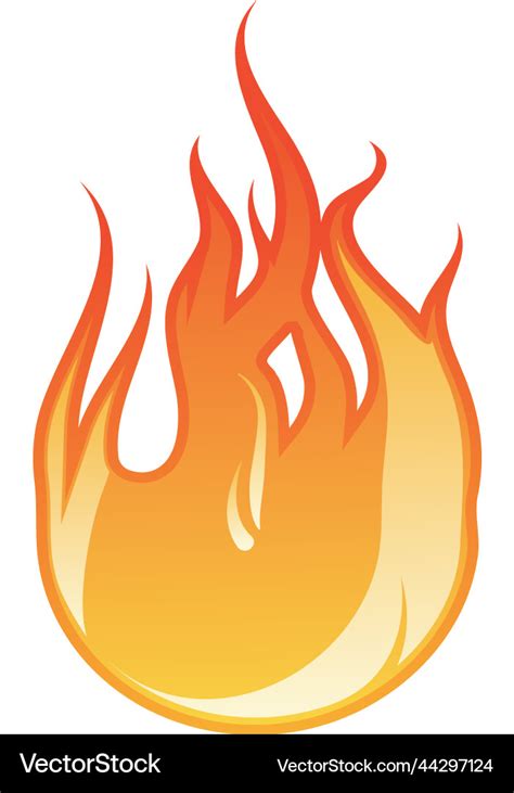 Cartoon fire icon hot flame burning heat Vector Image