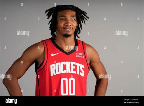 Houston Rockets Jermaine Samuels Jr Poses For A Photograph During An