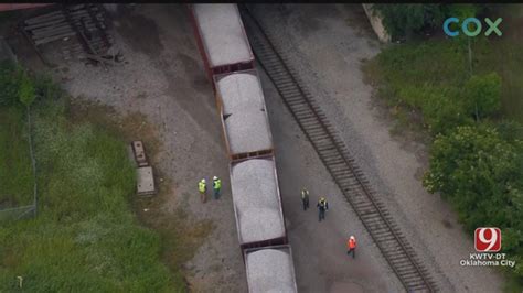 Watch Bob Mills Sky News 9 Flies Over Train Derailment Near Bricktown