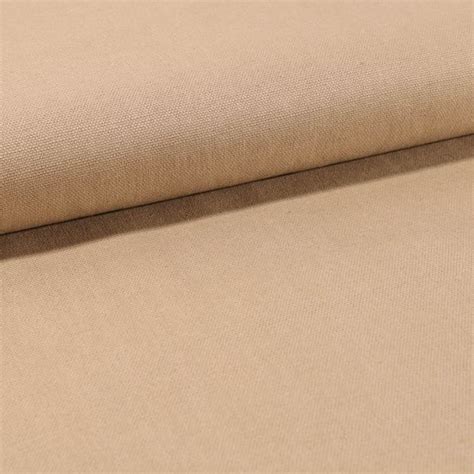 Tissu Toile Coton Canvas Uni Camel Par 10 Cm