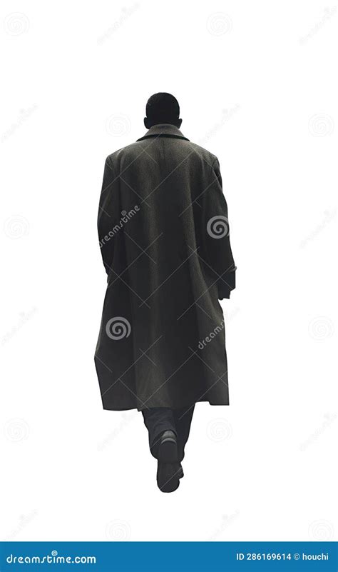 Black Man Wearing A Trench Coat Walking Away Noir Private Detective