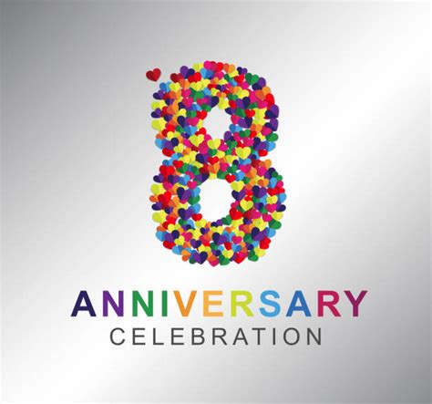 Best Happy Eighth Anniversary Illustrations Royalty Free Vector