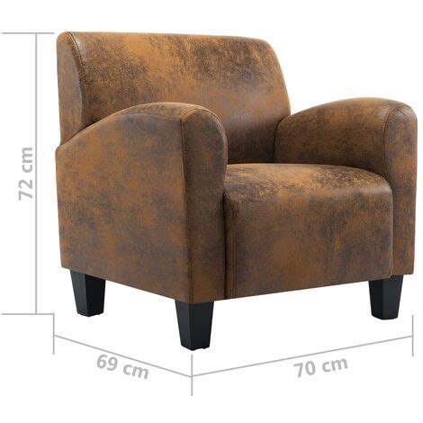 Fauteuil Marron Similicuir Daim VidaXL