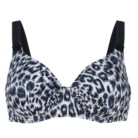 Wiki Full Cup bikini Top Blå grå sort leopard bikini overdel