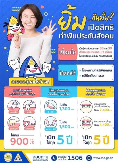 ทำฟนประกนสงคม ไมตองสำรองจาย 900 บาท รกษาอะไรไดบาง