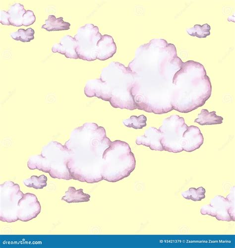 Pink Clouds And Stars In Soft Blue Sky. Background In Paper Cut, Paper ...