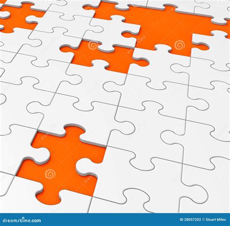 Unfinished Puzzle Shows Missing Pieces Stock Illustration