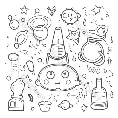 Outline Sketch Science Coloring Page Illustration Drawing Vector PNG Images | PNG Free Download ...