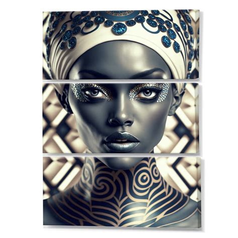 Designart Beautiful Contemporary African Retro Woman I African American Woman Canvas Art Print