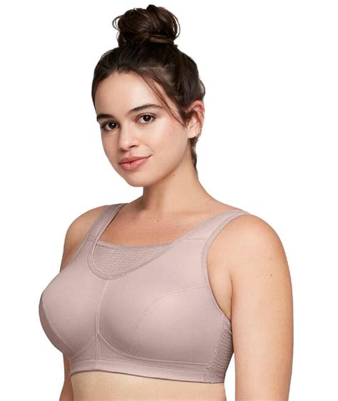 Glamorise No Bounce Camisole Elite Wire Free Sports Bra Rose Tan Curvy