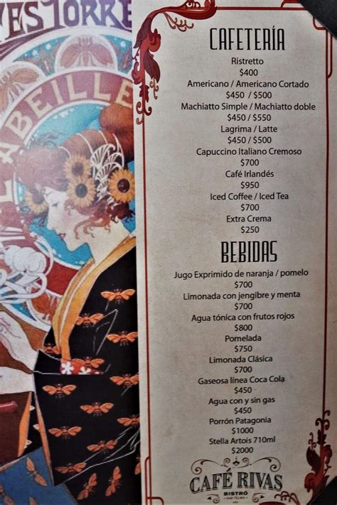 Café Rivas Menu with Prices Buenos Aires Buenos Aires Restaurant