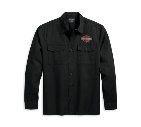 Harley Davidson Mens Bar And Shield Shirt Black Beauty 96131 23vm