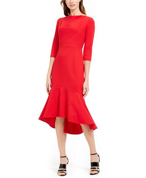 Calvin Klein Ruffled Hem Midi Dress Macys