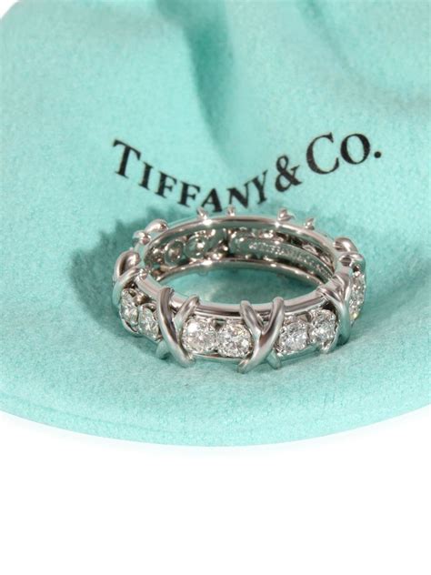 Tiffany Co Pre Owned Platinum Schlumberger Diamond Ring Farfetch