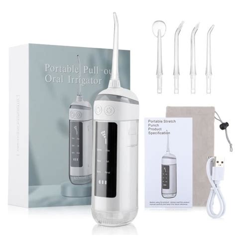 Blanc Irrigateur Buccal Jet Eau Portable Rechargeable 6 Modes