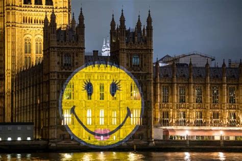 Smiley Face Projected Over Houses Of Parliament Building To Spread Joy ...