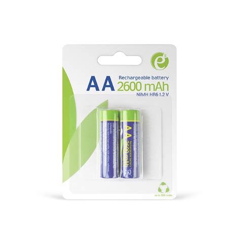 Pilha Ni Mh Recarregavel Gembird AA 1 2V 2600mAh Pack 2 Unidades