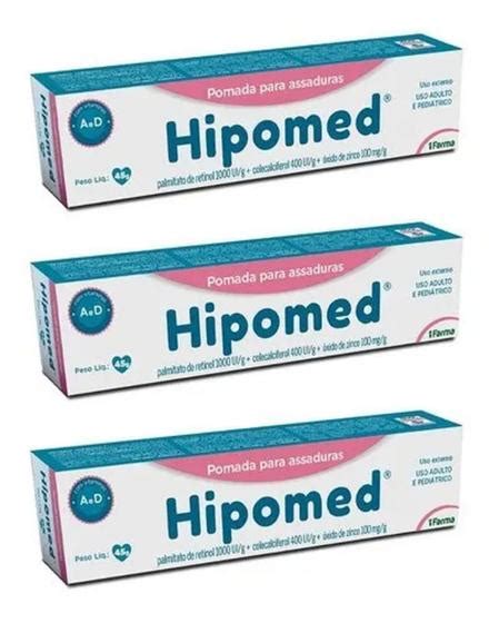 Kit Hipomed Pomada Para Assadura Vit A E D Cimed Creme Pomada