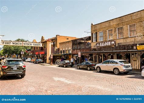 Street View with Restaurants at the Fort Worth Stockyards, a Historic ...