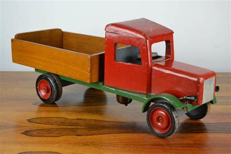 large wooden antique toy dump truck   stdibs