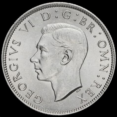 George Vi Silver Two Shilling Coin Florin A Unc