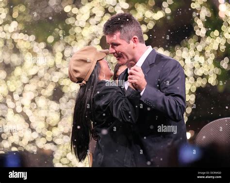 Simon Cowell and guest 'The X Factor' USA judges and contestants filming at The Grove in West ...